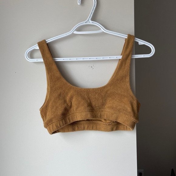 Aerie Offline Recharge Terry Sports Bra Size Small Brown - Picture 3 of 3